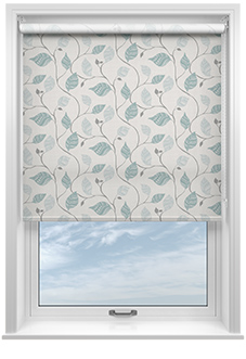 Tribal Leaves, Blue Turquoise - Twist&Fit Roller Blind